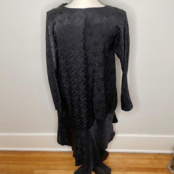 SVILU 100% silk black flutter midi dress - Picture 7 of 13